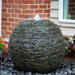 Aquascape Medium Stacked Slate Sphere Landscape Fountain Kit
