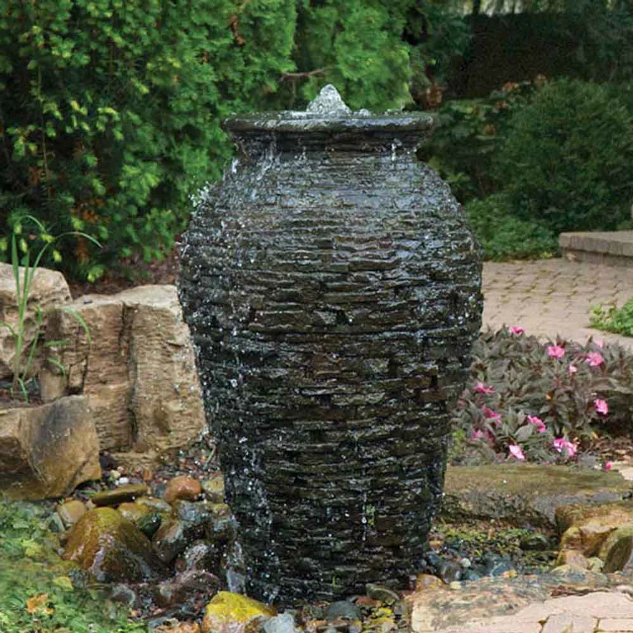 Aquascape Stacked Slate Urn Landscape Fountain Kits 1 Aquascape Stacked Slate Urn Landscape Fountain Kits