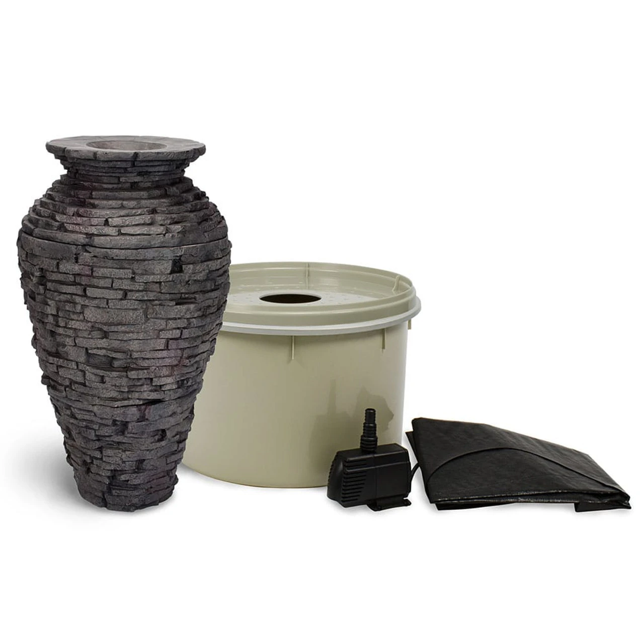 Aquascape Stacked Slate Urn Landscape Fountain Kits 2 Aquascape Stacked Slate Urn Landscape Fountain Kits - Image 2